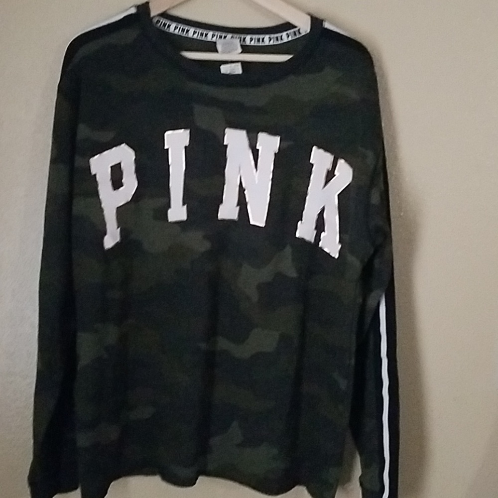 Pink camo crewneck